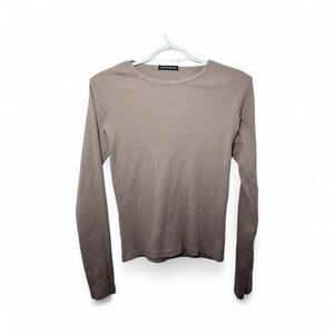 Brandy Melville Cozy Beige Long Sleeve Top!